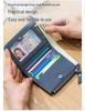 Damen Ultra-dünnes RFID Leder Portemonnaie mit Reißverschluss Münzfach und Kartenhalter