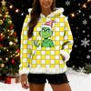 Women's Christmas  Print Contrasting Loose Casual Hoodie