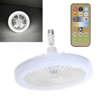 Smart Ceiling Fan 10'' 3-Blade with Remote Control, E27 Converter Base 3 Wind Speed, Dimmable LED Light Kit for Home