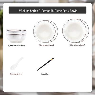 Mode Lanka Collins 16-Piece Ceramic Dinnerware Set