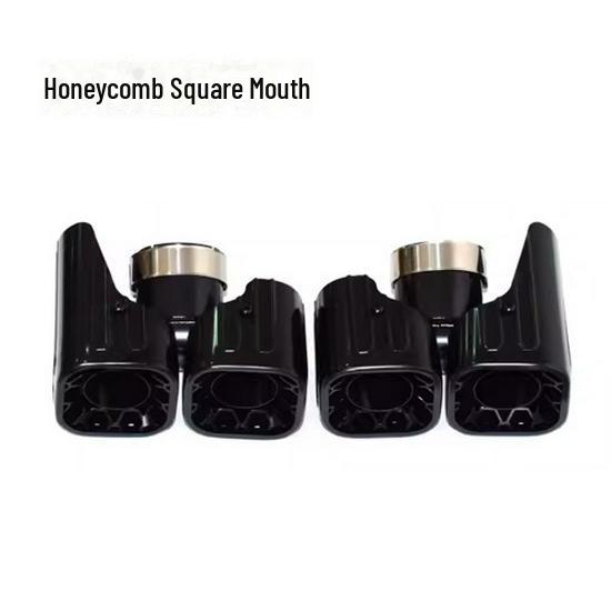 Black Stainless Steel Quad Exhaust Tips for 20-24 Land Rover Defender 90/110