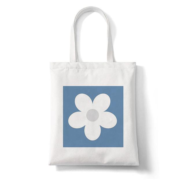 Женская холщовая сумка-тоут в стиле ретро с цветочным принтом — фото 5