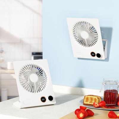 Desk Fan Home Office 4000mAh Rechargeable Battery Wall-Mounted Fan with Remote Control Timing USB Portable Bass Desktop Fan