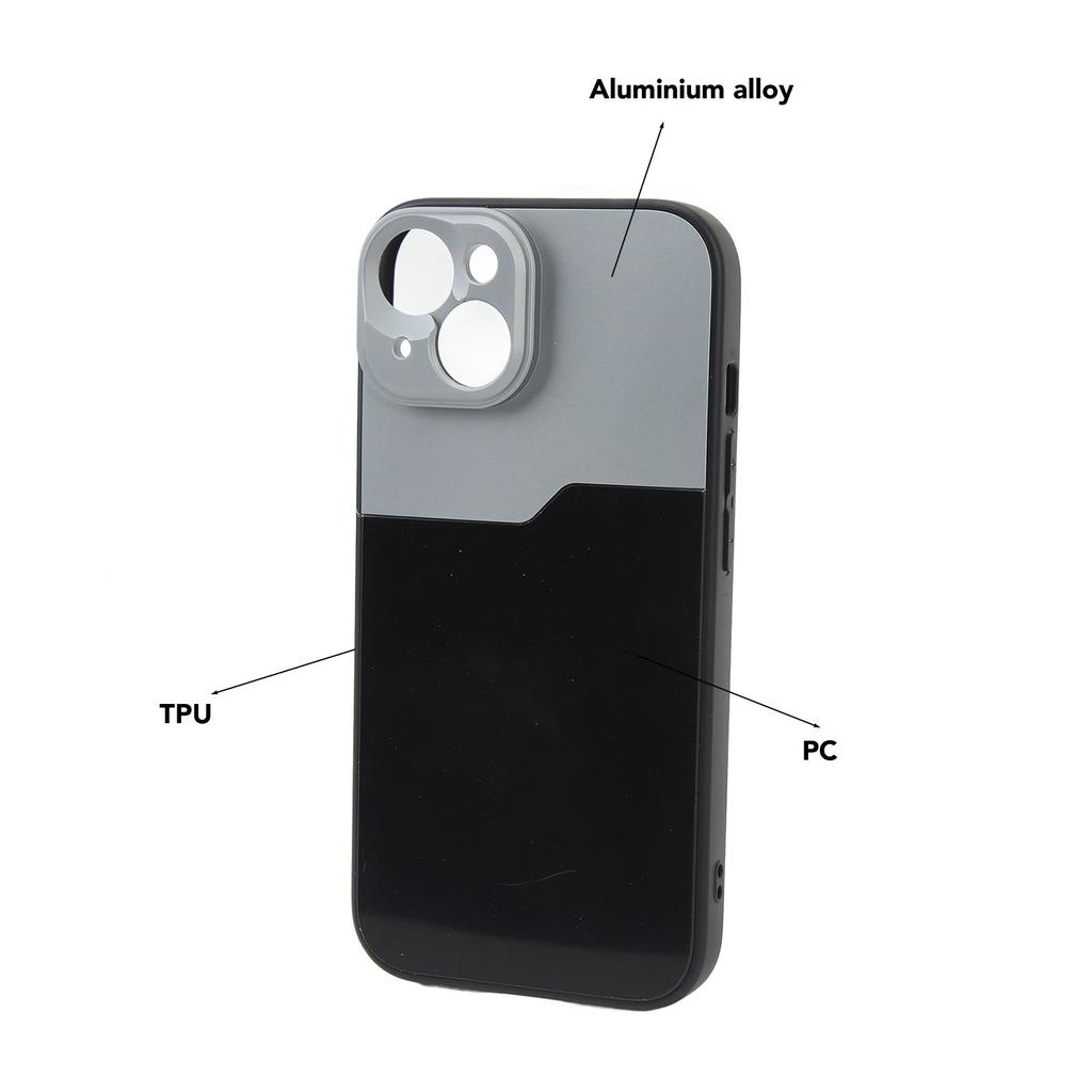 Phone Case Protective Cover TPU PC Aluminium Alloy Comfort Grip Light Weight Accessory with 17mm Lens Mount for IOS 15