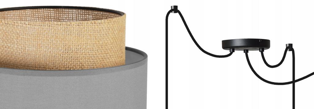 Hanging Lamp, Ceiling Chandelier, Lampshade, Boho Juta