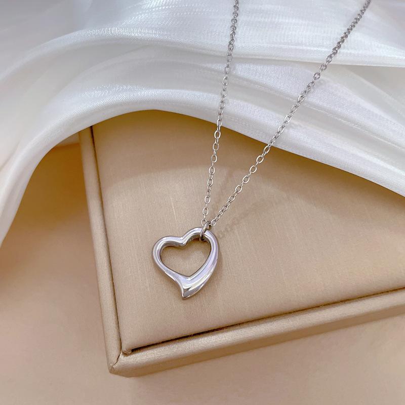 Plain Ring Love Furnace Real Gold Cold Necklace Female Collarbone Chain With Jewelry