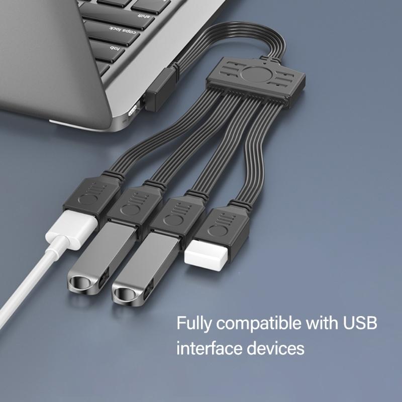 USB C To 4 USB2.0 Splitter Cable For Charging And Data Transfer Compatibles Laptops Tablets And Gaming Consoles