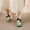Buty Mary Jane Damskie 2026 Nowe Wiosenne Retro Kwadratowy Nosek Styl Baleriny Pojedyncze Buty Elegancki Temperament Zewnętrzne Wsuwane Pantofle