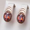 Red Natural Zircon Geometry English Earrings For Women  Rose Gold And Black Plating Vintage Daily Fine Jewelry