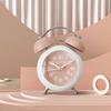 Metal Frame Silent Table Clock 4-Inch Bedroom Desktop Clock Creative Twin Bell Alarm Clock  Bedroom