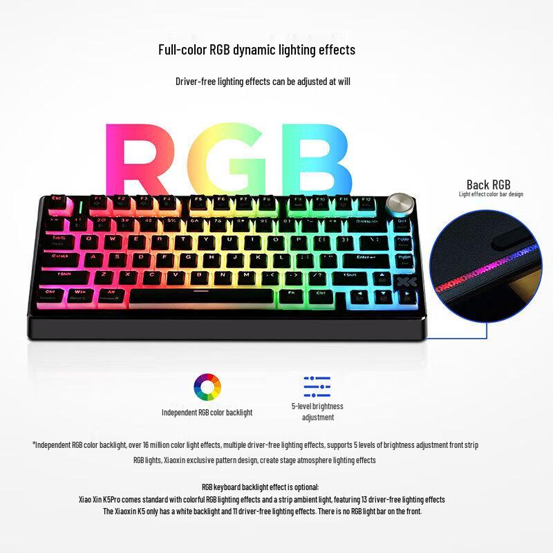Lenovo XiaoXin K5 Pro Tri-Mode Wireless RGB Mechanical Gaming Keyboard