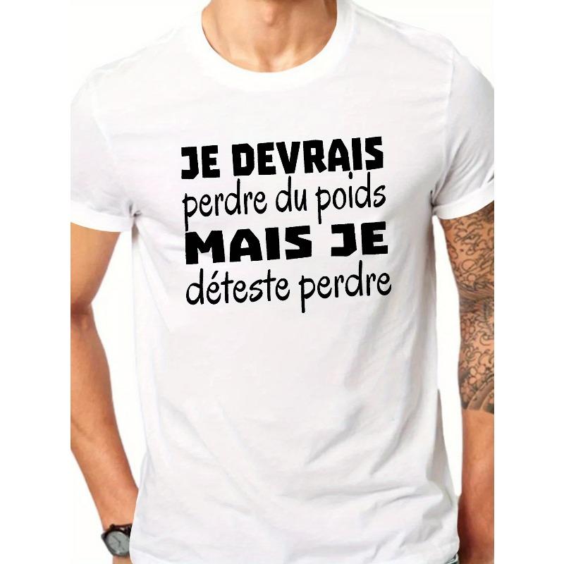 European Sizes Fun French Men's Short Sleeve T-shirt Summer T-shirt Top
