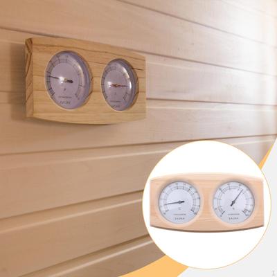 Drevený teplomer a vlhkomer do sauny, odolný voči vysokým teplotám, so zadným závesným otvorom, dvojitý ciferník