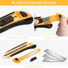 1 PC Utility Knife Box Cutter Retractable, Blade Storage Design, Extra 2 PCS Snap Off Blades Included, Quick-Change Blades Boxcu