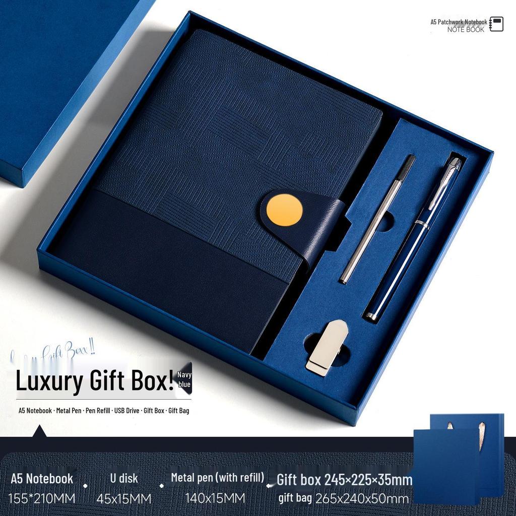 A5 Soft Leather Buckle Notebook: Customizable Diary Gift Set
