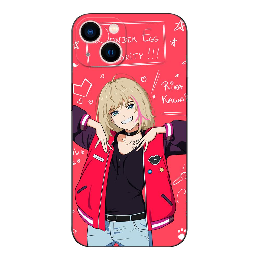 Black tpu Case For Samsung galaxy A6 A8 A9 2018 plus rika wonder egg kawai