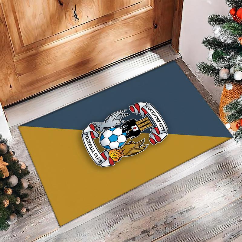 Tappeto in Velluto di Cristallo con Stampa del Coventry City Football, Comodo Assorbente d'Acqua Antiscivolo Tappeto per Pavimenti Interni