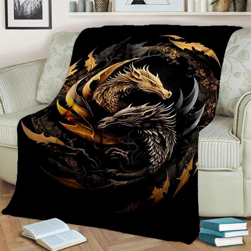 Animal Dragon Blanket Ultra Lightweight Soft Plush Flannel Throws Blanket for Sofa Bed Couch Best Office Gifts  Demogorgon