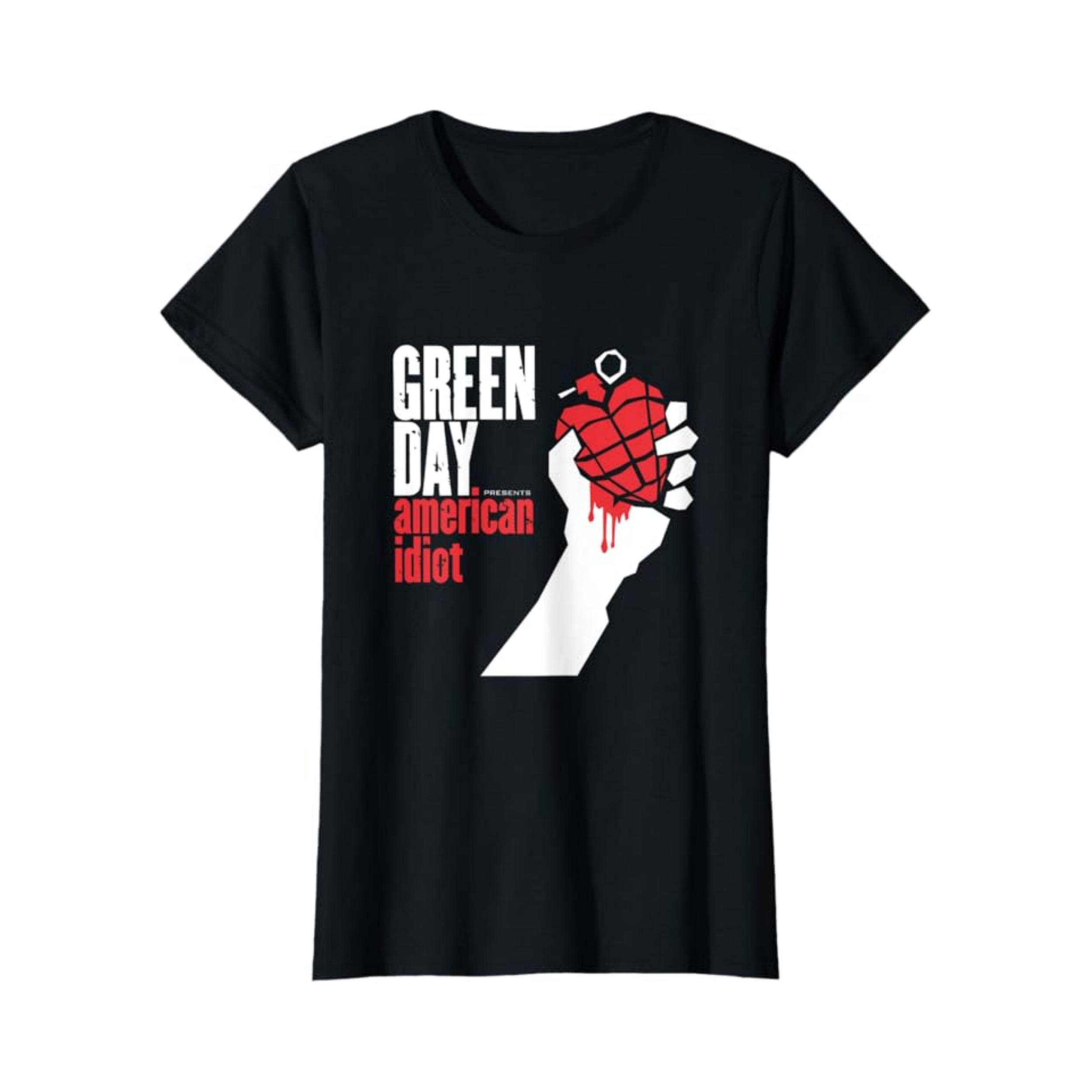 

2024 Green Day American Idiot T-Shirt For Women s Crewneck High Quality Fashion Trend Nice New 100% Cotton T-Shirt 01232 4XL