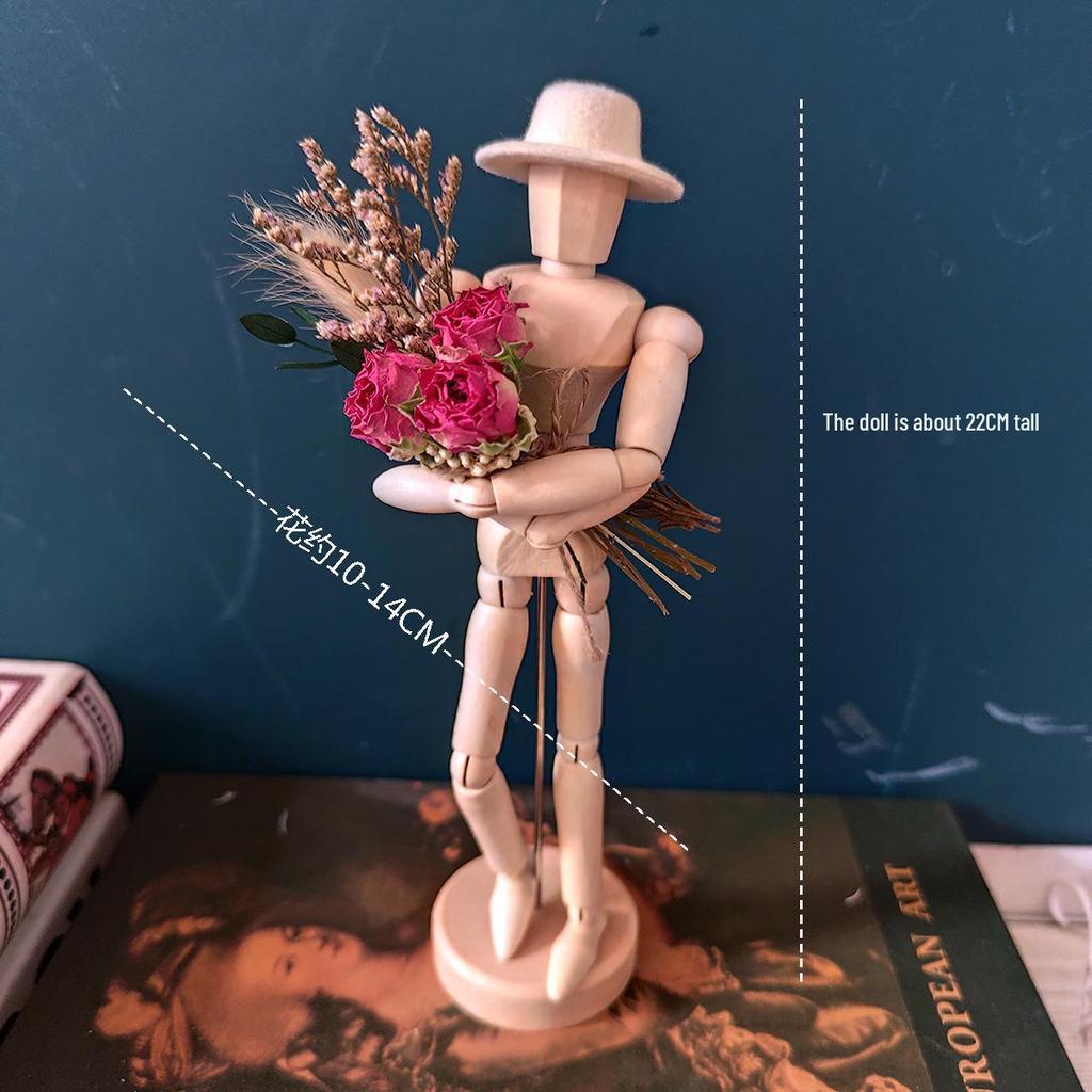 Jointed Wooden Puppet Doll: Handcrafted Human Body Ornament & Decompression Gadget.