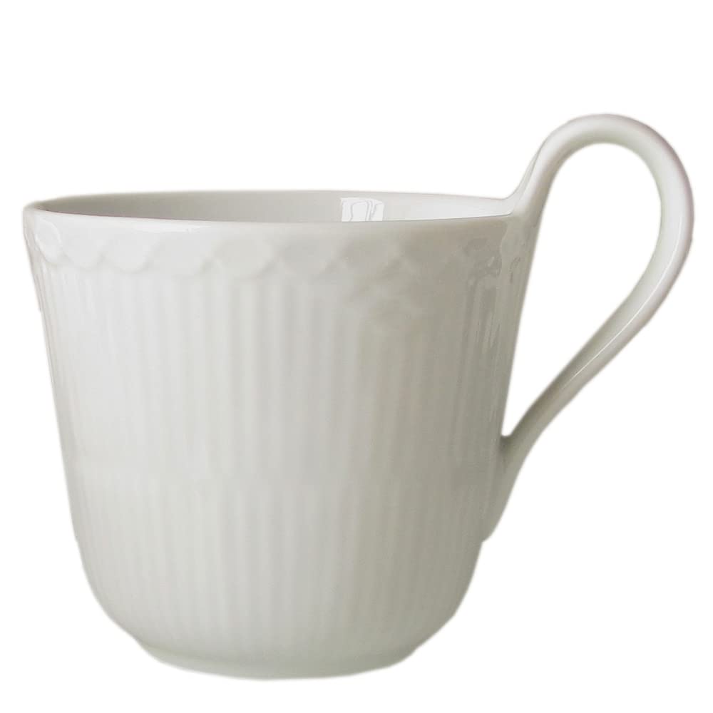

Royal Copenhagen White Fluted Half Lace Mug with High Handle, 330ml, 1128090 1026446 [Parallel Import]