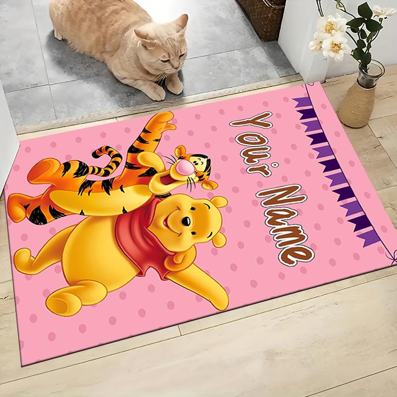 Custom Name "Pooh Tiger Adventure" Carpet Rug Customizable Soft Washable Anti-Slip Home Living Room Sofa Mats Personalized Rug. 0909398