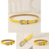 Simple Solid Color Metal Buckle Decoration Women Casual Belt