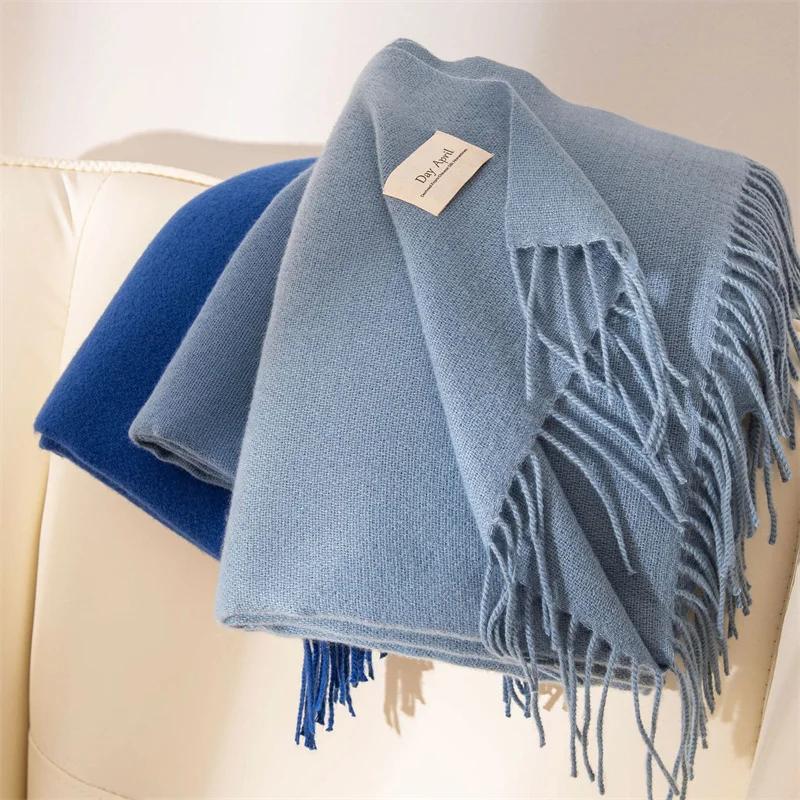 Cashmere Scarves for Women  Winter Shawls Warm Wraps Lady Pashmina Solid Print Blanket Scarf Neck Headband Hijabs Stoles