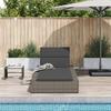 Sonnenliege mit Schwimmkissen Grau Poly-Rattan