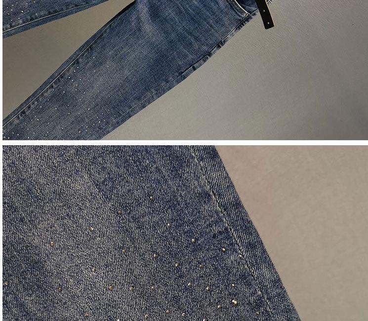 2026 Sommer Strass High Waist Schlankmachende Straight Leg Jeans für Damen