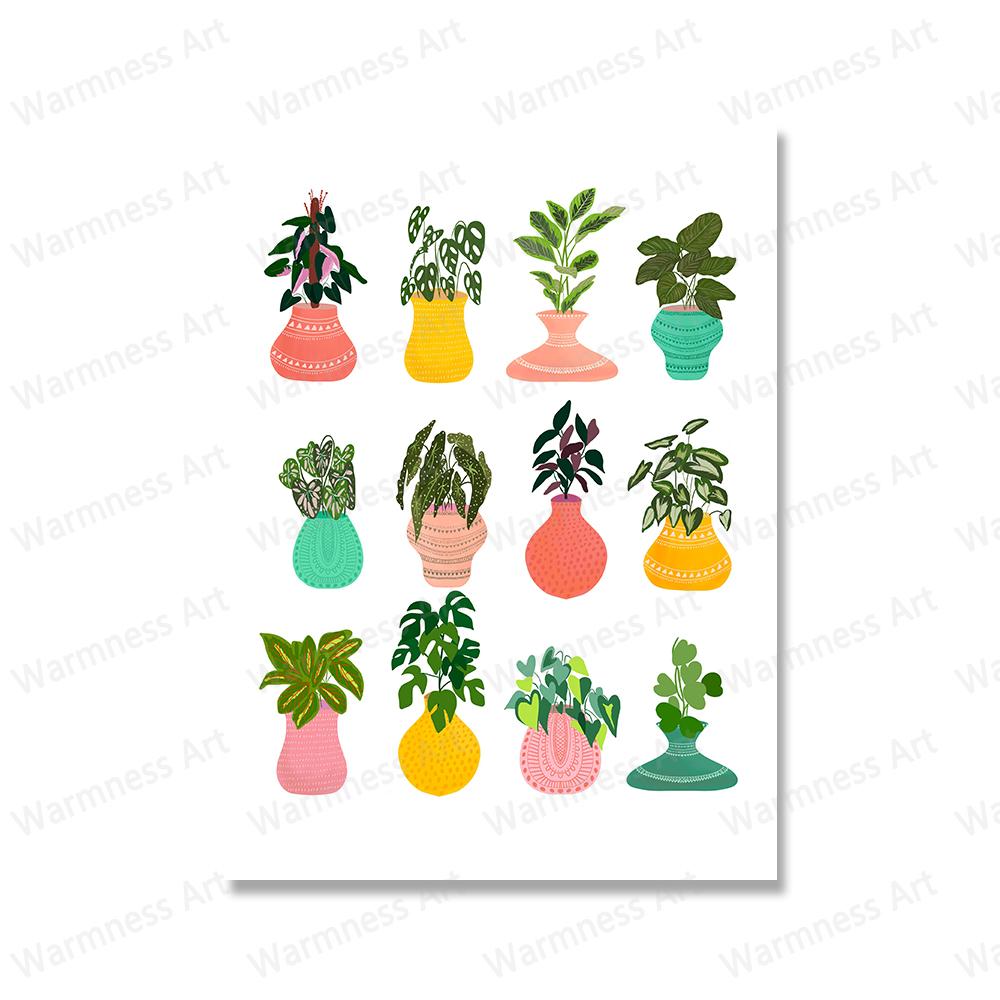 

Houseplant Guide Posters Plant Care Instruction Prints Wall Art Kill Proof Plants Tips Canvas Painting Pictures Wall Decorations 21x30cm No Framed жёлтый