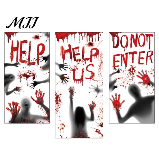 Clear Halloween Window Clings Blood Stickers, Patterns Waterproof And Scratch-Resistant Spooky Cling Stickers Decals, Removable for Home
