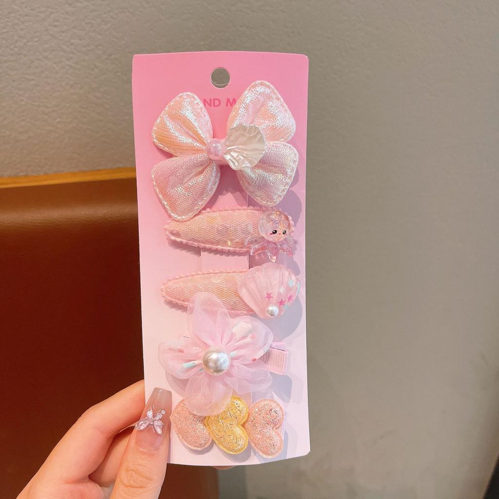 Summer Ocean Starfish Shell Hairpin Cute Children'S Hairpin Duck Beak Clip Pearl Hair Accessories Headgear Clip Girl