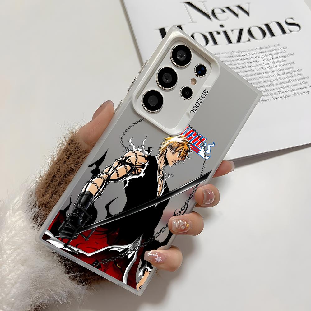 Anime B-Bleachs K-Kurosaki Phone Case For Samsung Galaxy S25 Edge S24 S23 S22 S21 S20 Ultra Funda Silicone Silver Cover