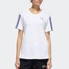 Adidas Neo Three Stripe Color Block Letter Print Round Neck Short Sleeve T-Shirt Women Tops White GK1498