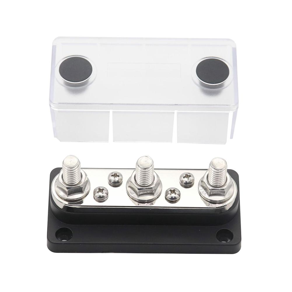 300A Bus Bar 48V Power Distribution Block 3/8 Studs Bus Bar Board 3+4 Way for RV Marine Boat for Vehicle Car Automobile Caravan