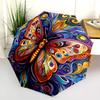 Colorful Butterfly  pattern, automatic folding umbrella, portable and foldable design, 8 ribs, a Christmas or birthday gift.