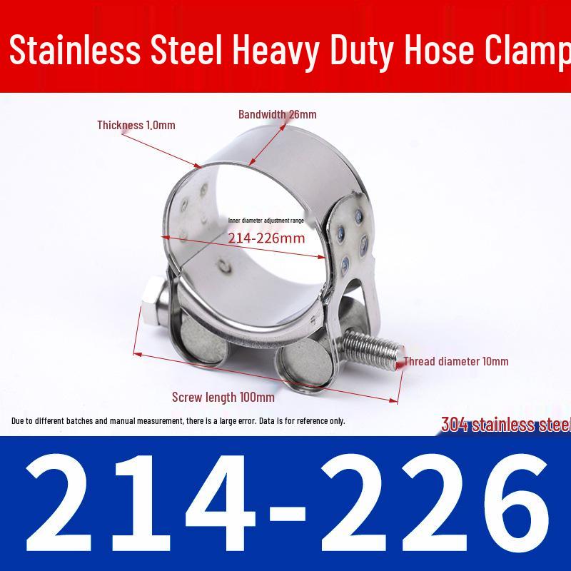 304 Stainless Steel European-Style Heavy-Duty Worm Drive Hose Clamp