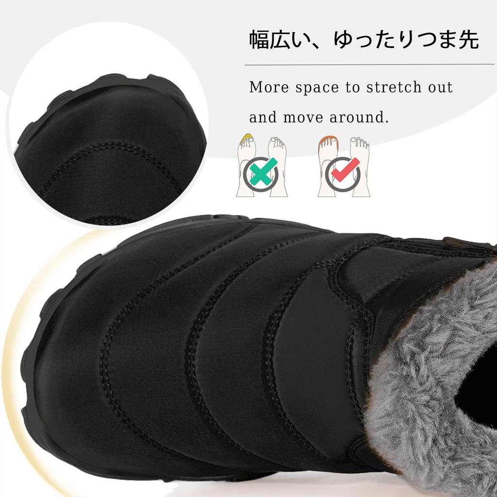 Winter Snow Warm Cotton Sheepskin Size Women's Boots, Boots, Boots, Fleece-lined, Insulated, Boots, Black, 24.0cm