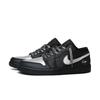 Jordan Air Jordan 1 Gray Shadow Leather Low Top Vintage Basketball Shoes Unisex Black Silver 553558-093(Team664-)