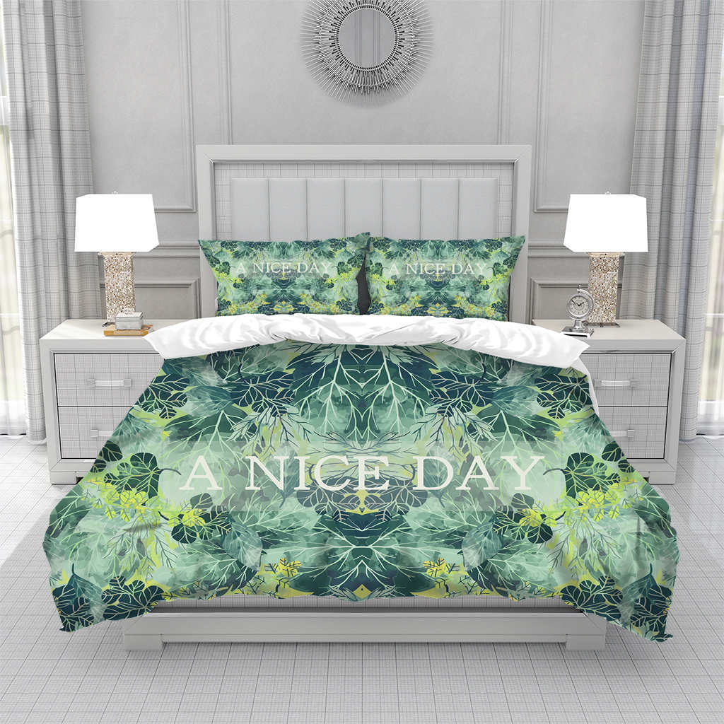 Tropical Hawaii King Queen Duvet Cover Hello Summer Palm Leaf Quilt Cover Exotic Bedding Set 2/3pcs Polyester Comforter Cover