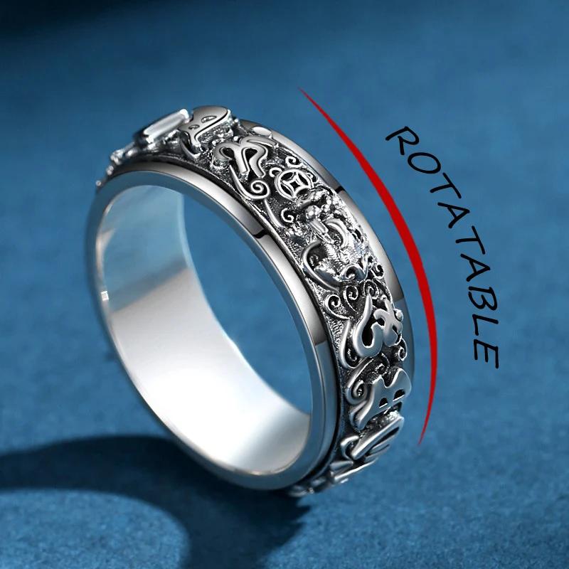 Otočné pánské prsteny Vyřezávané Šestimístná mantra Vintage prsten Jemný styl Pár styl Párty banket Šperky