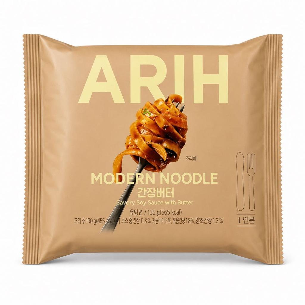 BTS Collaboration PALDO ARIH Modern Style Noodles Stir‑fried Noodles Soy Sauce Butter Flavor 135g