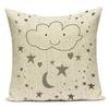 Black White Letter Cushion Cover Polyester Animal Bear Deer Stripes Pillow Case Sofa Bedroom Chair Home Decor Pillow Cover