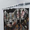 Koala Bath Curtain Animal Print Shower Curtain Fabric Home Decor Wall Hanging Bathroom Decoration With Beads Leaves Pattern For