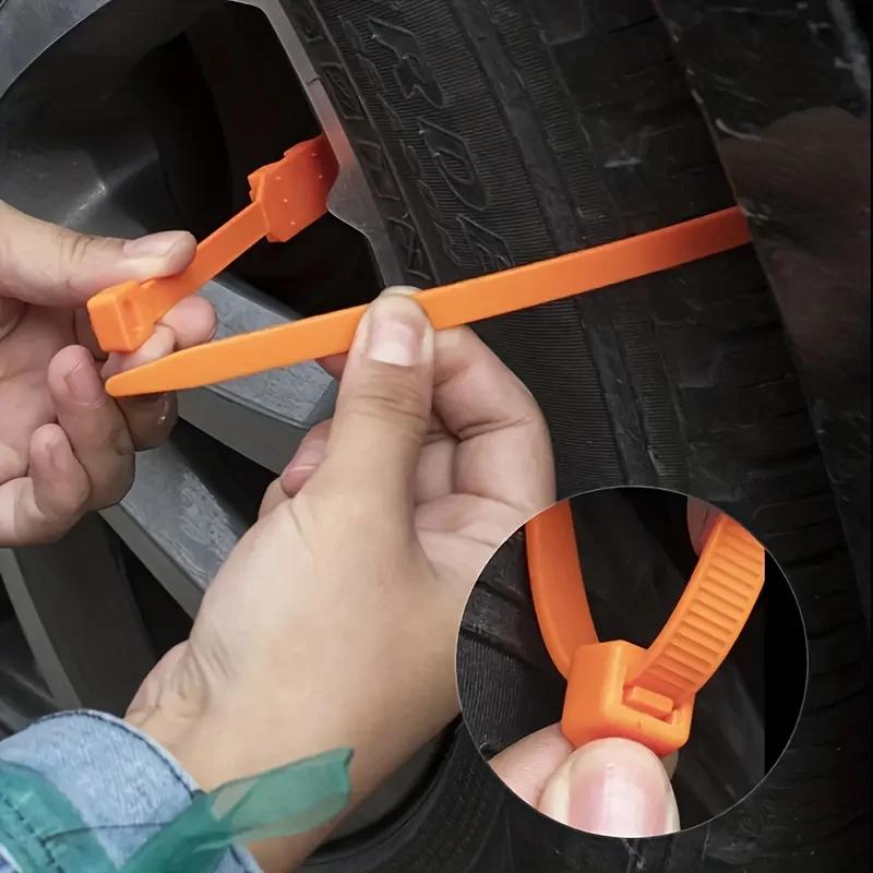 10pcs Car Anti-skid Chain - Winter Snow and Muddy Road Track Tire Anti-skid Chain, Rolling Belt, Universal Car Type