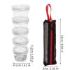 Clear Interlocking Spice Containers 5 Bottles Kit with Nylon Storage Bag Portable Outdoor Travel Camping Seasoning Bottle Holder