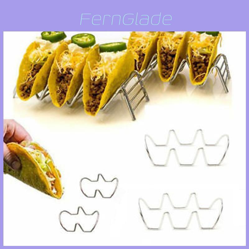 Premium Food Grade Stainless Steel U-shaped 2-slot Taco Rack For Tables