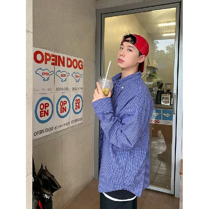 Pánské letní tričko s dlouhým rukávem a logem 2024 v japonském hongkongském stylu, volné, s potiskem, trendy, všestranná ležérní bunda