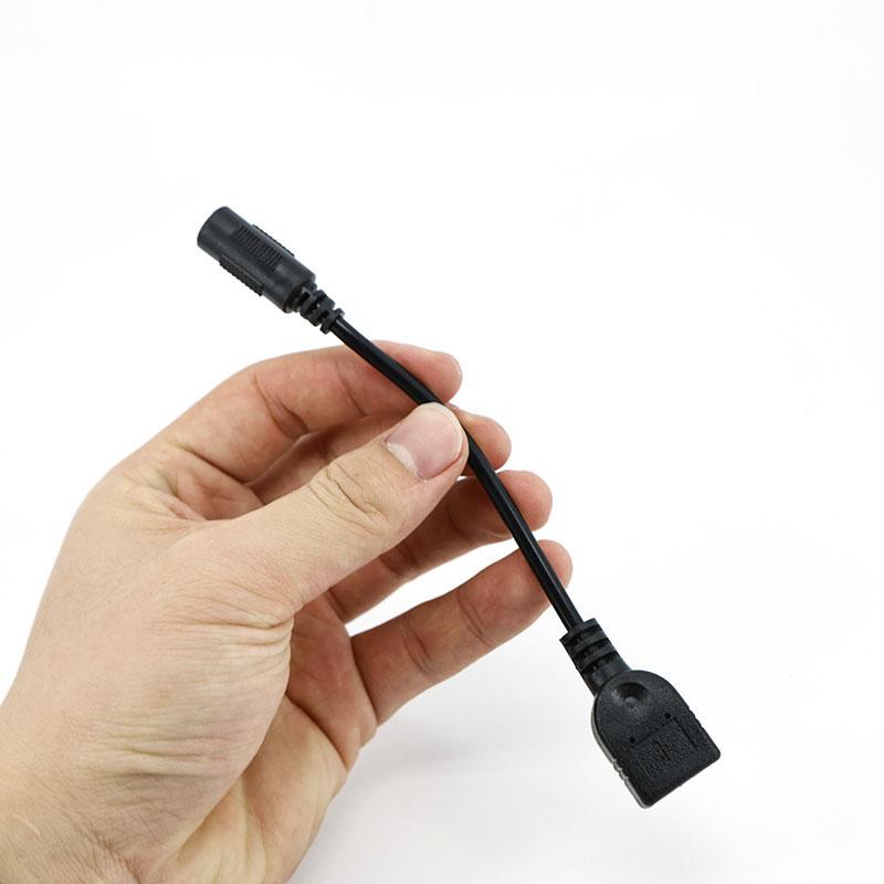 10cm USB 2.0 Female Converter to DC Female 5.5x2.1mm Cable 5521 Power Jack Conector 5.5x2.1 Adapter 5V Charing Cord wire